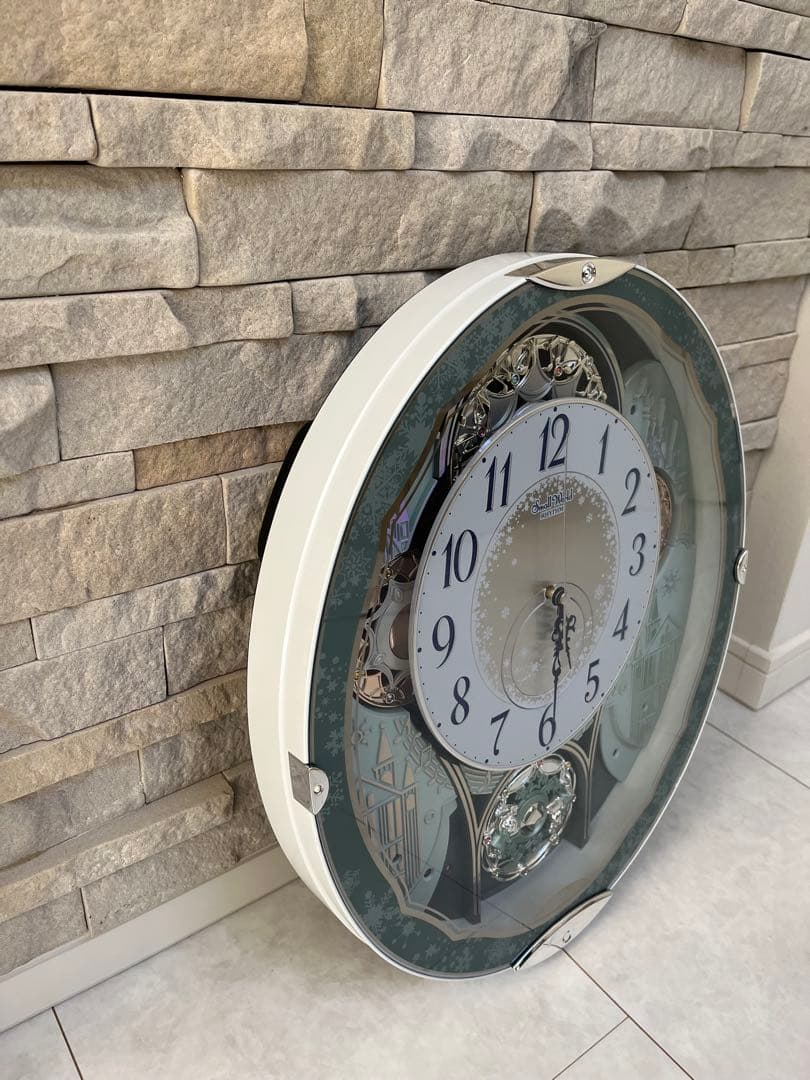 【美品】リズム時計工業 Small World 4MN537RH04（白）