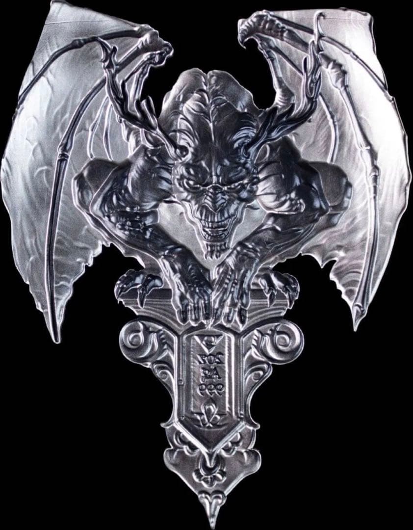 銀貨 ガーゴイル ハイレリーフ アンティーク 2オンス 2oz メダル 守護神