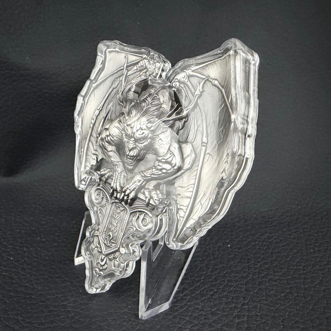 銀貨 ガーゴイル ハイレリーフ アンティーク 2オンス 2oz メダル 守護神