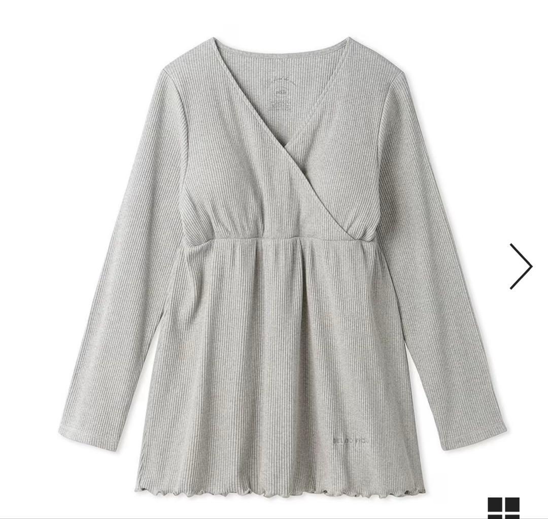 gelato pique グレー リブマタニティパジャマセット