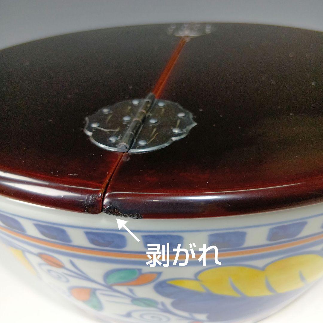 値下げ茶道具　平安景雲造　紅毛写　平水指　　 漆蓋付　共箱