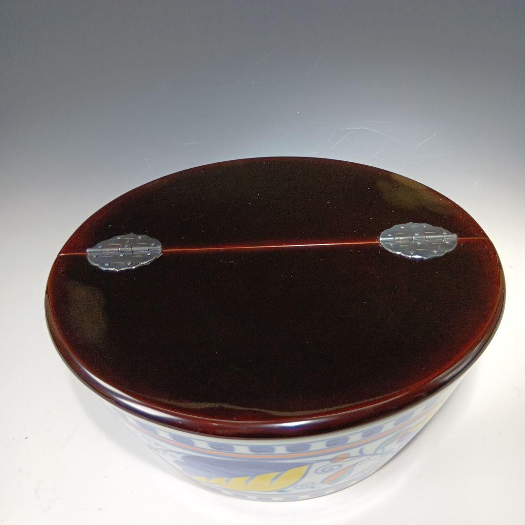 値下げ茶道具　平安景雲造　紅毛写　平水指　　 漆蓋付　共箱