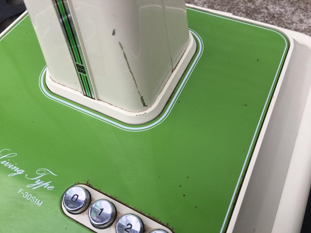 ☆ナショナル 扇風機 F-30S1M 30㎝ リビング用扇 緑 昭和レトロ