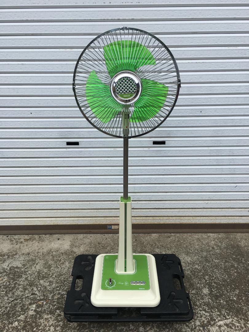 ☆ナショナル 扇風機 F-30S1M 30㎝ リビング用扇 緑 昭和レトロ