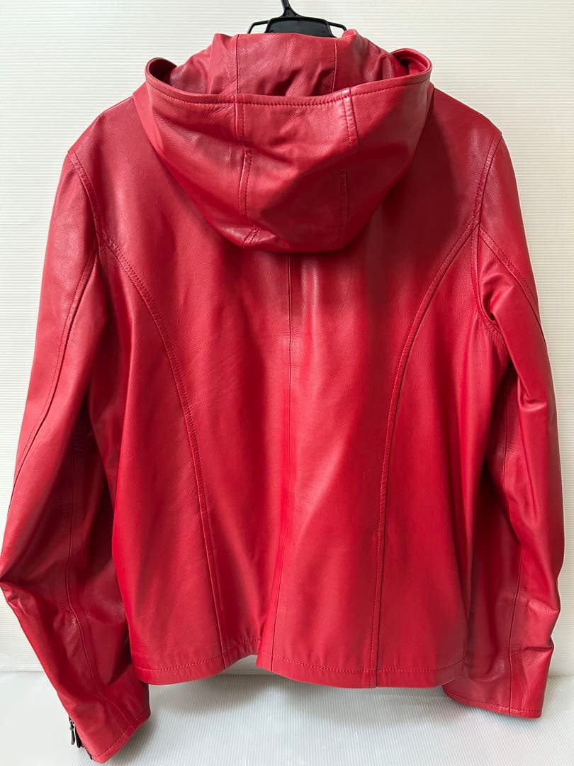 ［匿名発送］SCHAFFEN ライダースジャケット レザー 希少色 赤 XL