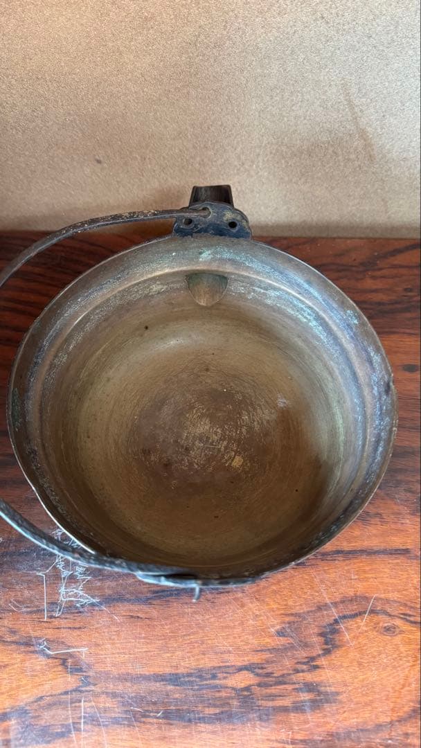 鉄鍋 香炉 骨董品レトロ アンティーク 茶道具 注器 銅 真鍮