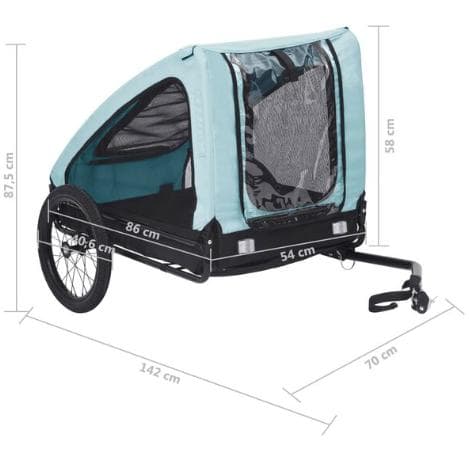 自転車用ペットトレーラー ブルー＆ブラック