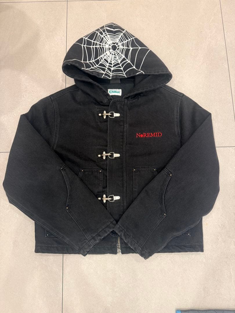 NOREMID スパイダーウェブフード ブラックジャケット M pop up限定
