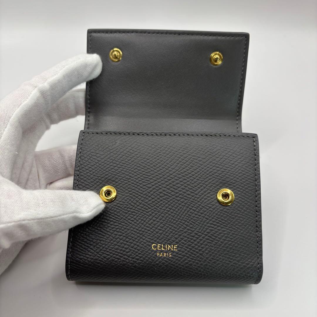 CELINE スモールトリフォールドウォレット グレー　三つ折り財布　財布