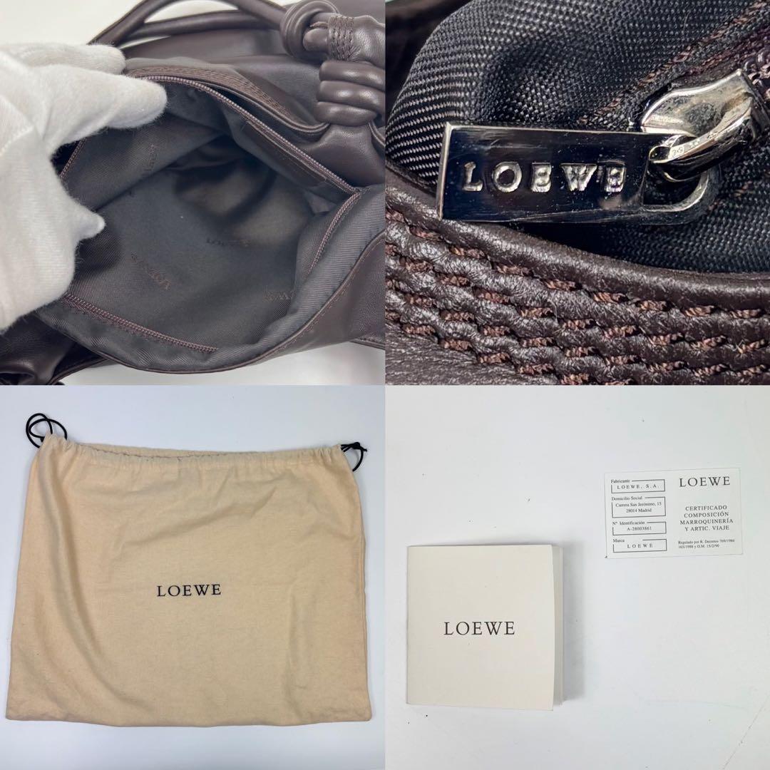 専用LOEWE フラメンコ ハンドバッグ 茶色 レザー アナグラム