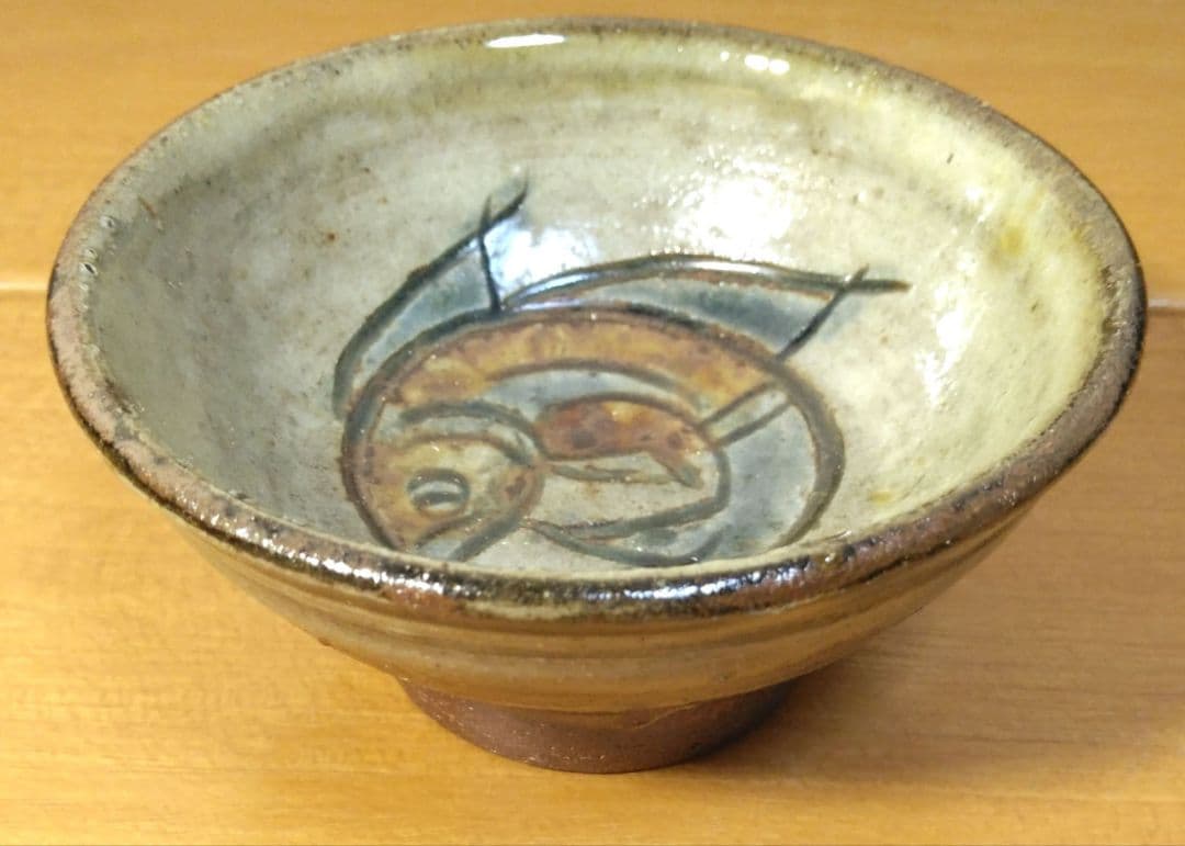 人間国宝 金城次郎 ぐい呑 栞 共箱(本人書付) 無傷 壷屋焼 やちむん