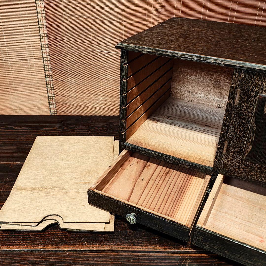 木製棚　書類棚　昭和レトロ　木箱　古家具