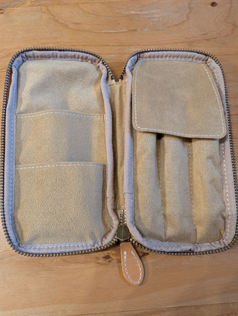 ＆Liebe アンドリーベ 栃木レザー 3本差し ジップペンケース ナチュラル