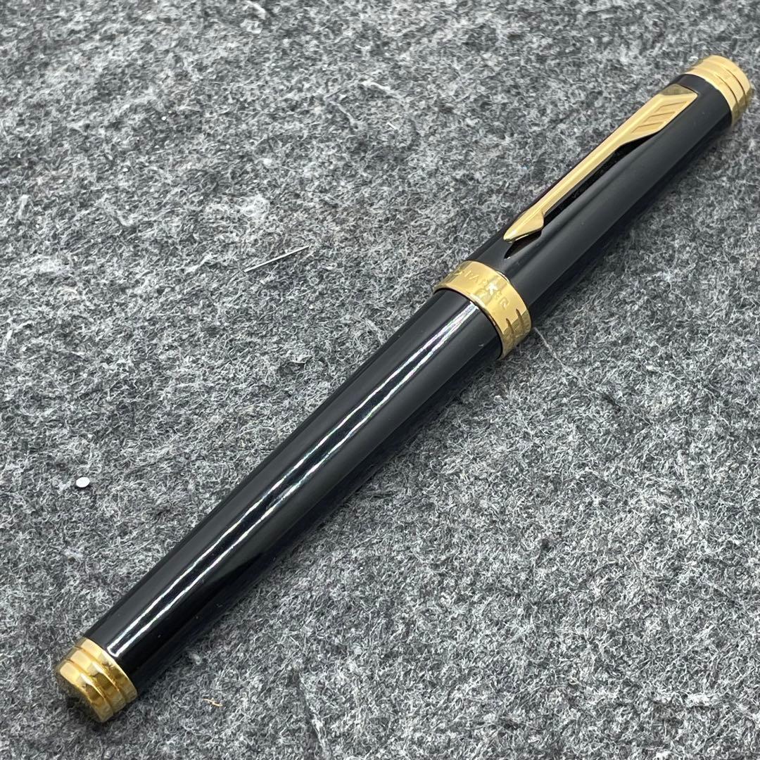 PE1167□パーカー プリミエ 万年筆 ブラックラッカー 箱付き 18K