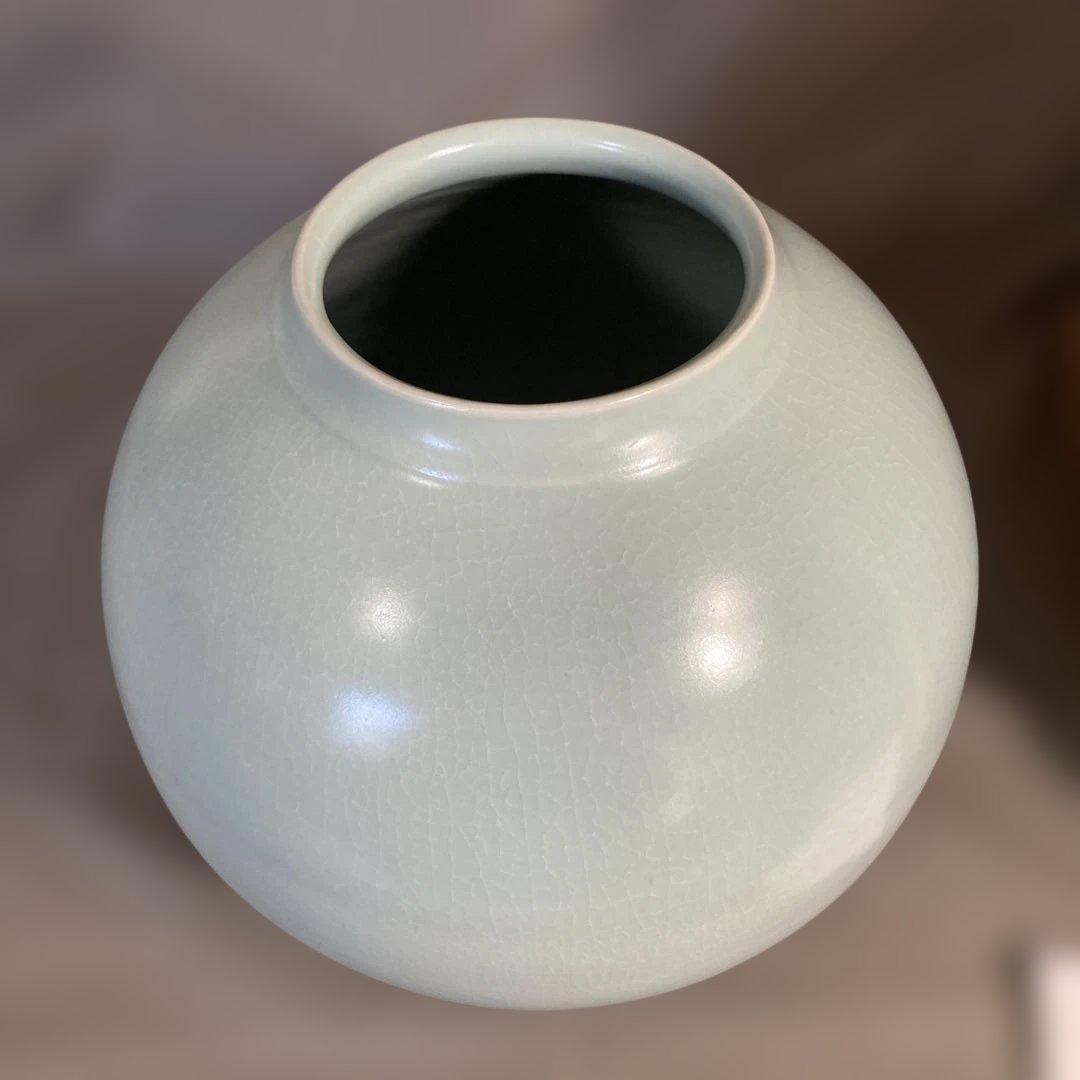 【期間特選価格】青磁の世界　中島ブルー　弓野窯　人間国宝　中島宏作　青磁　壷