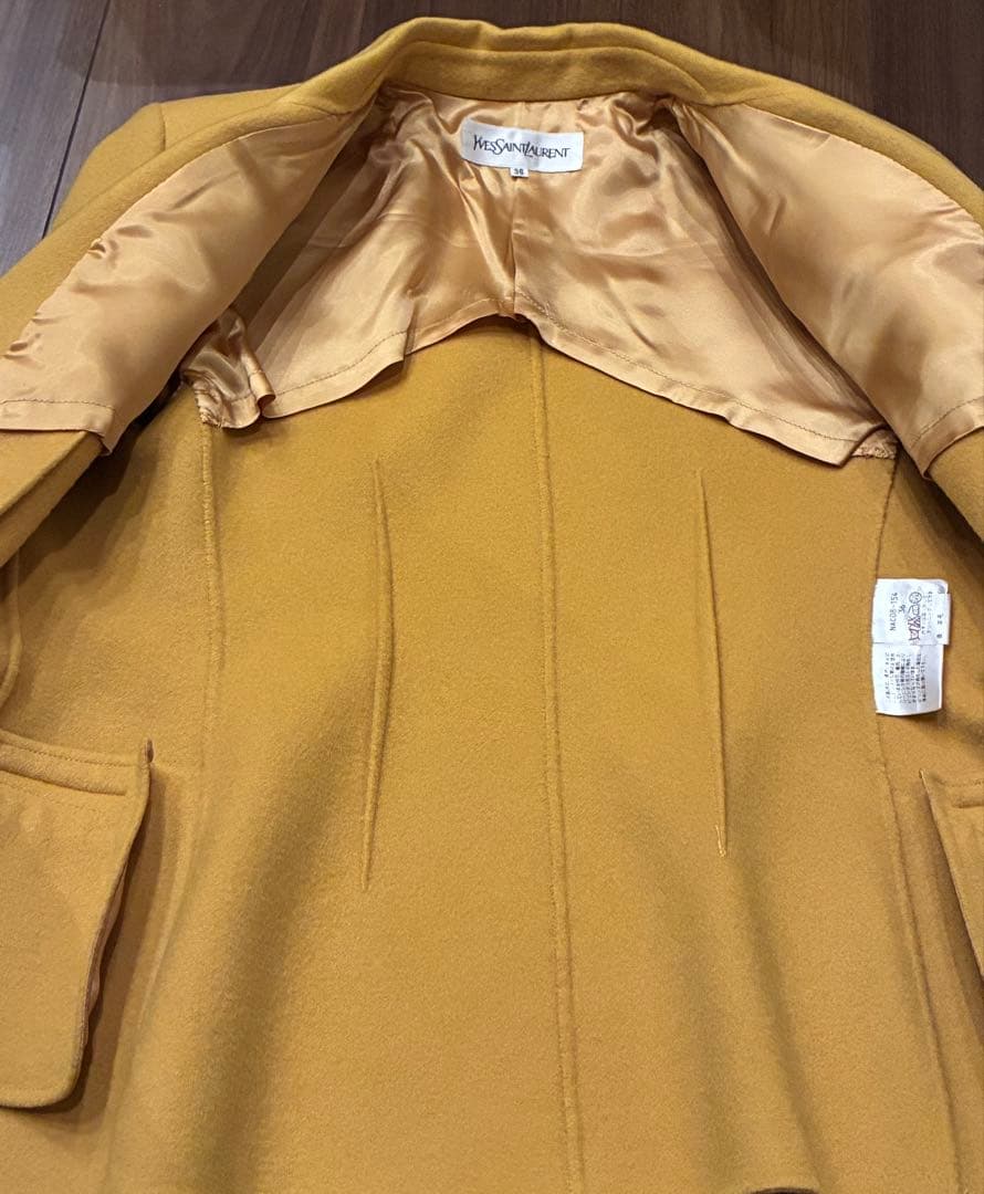 Yves Saint Laurent イエローテーラードジャケット コート　36