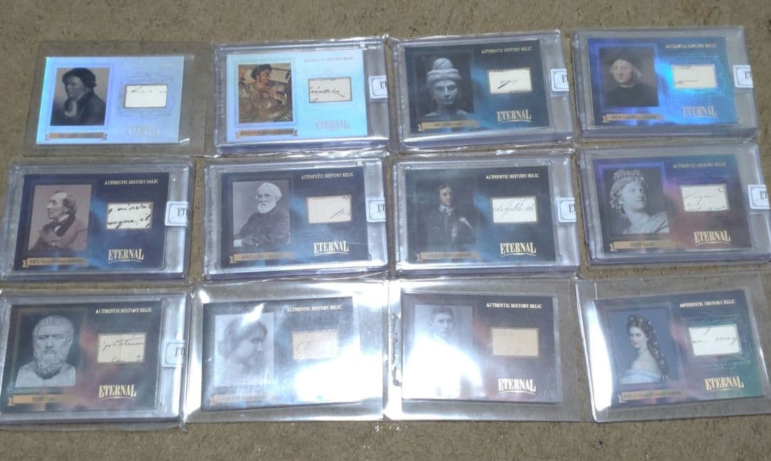 歴史的偉人　直筆・関連書物？　カード　サイン　オート　auto　12枚セット