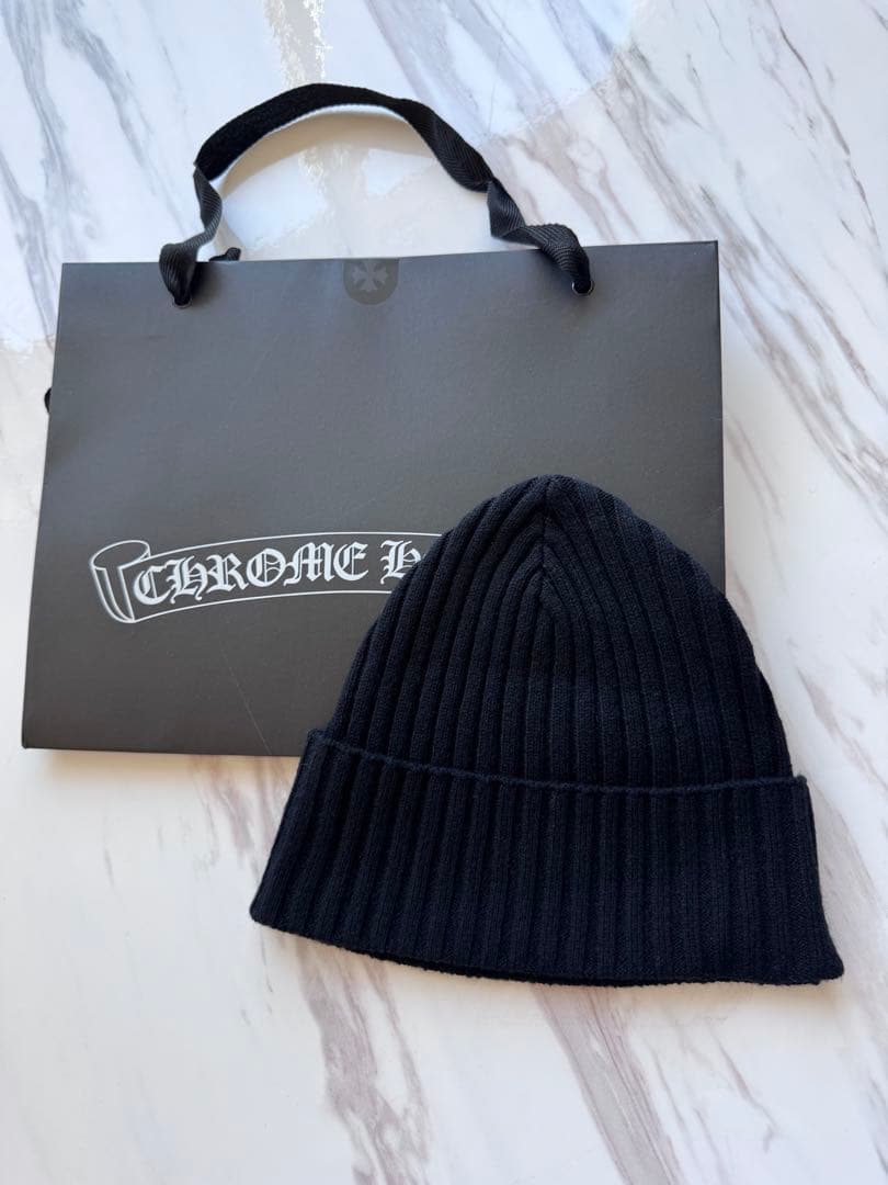 【新品未使用】クロムハーツ☆カシミヤニットビーニー☆CHプラス　黒