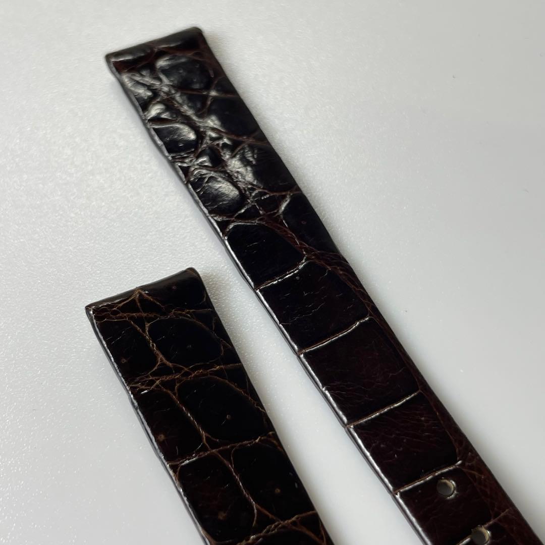 ③ジャガールクルト 純正 ベルト レザー クロコ ブラウン 尾錠 【訳あり】