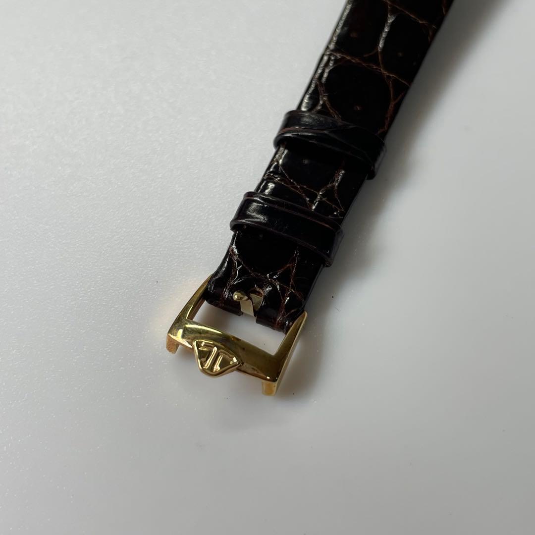 ③ジャガールクルト 純正 ベルト レザー クロコ ブラウン 尾錠 【訳あり】