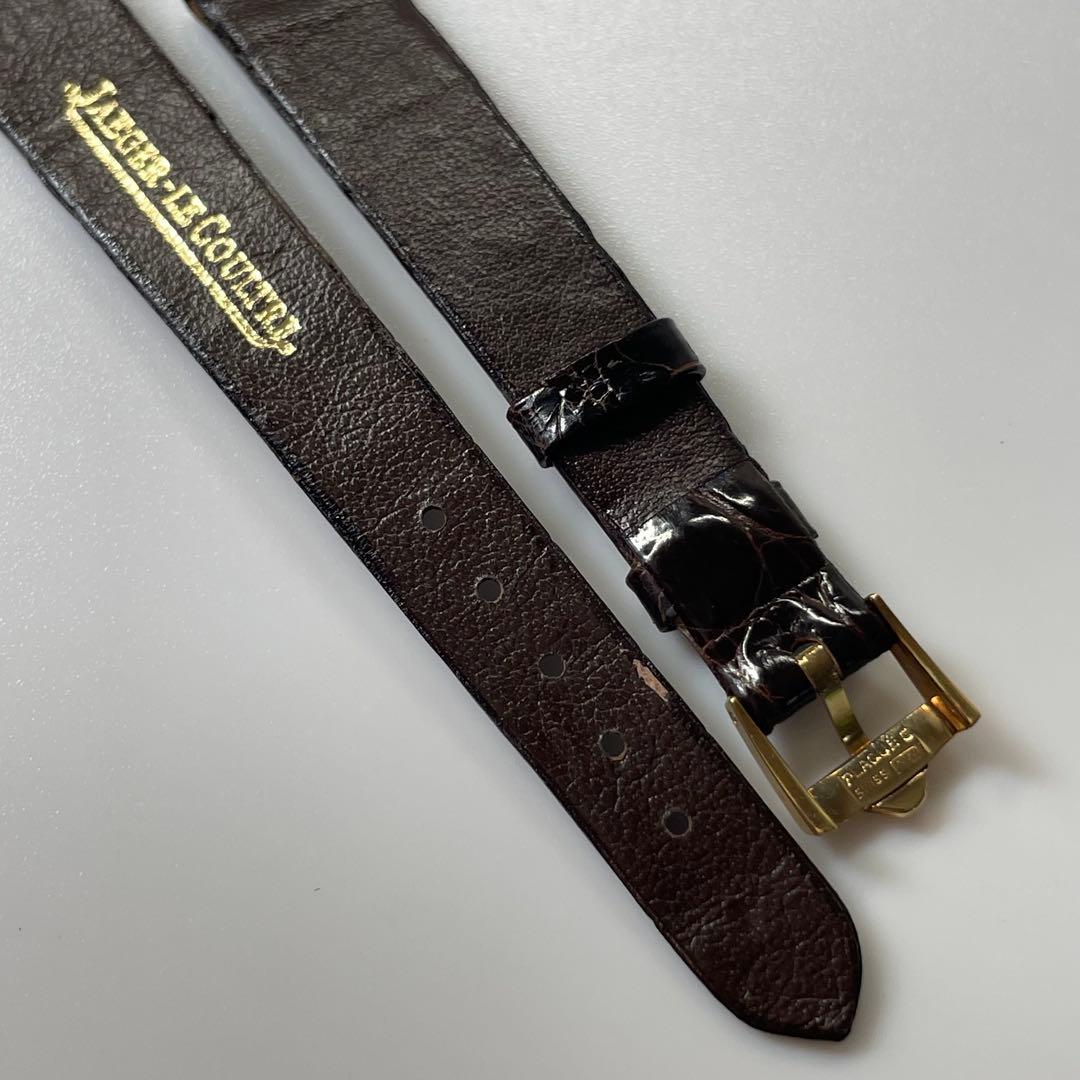 ③ジャガールクルト 純正 ベルト レザー クロコ ブラウン 尾錠 【訳あり】