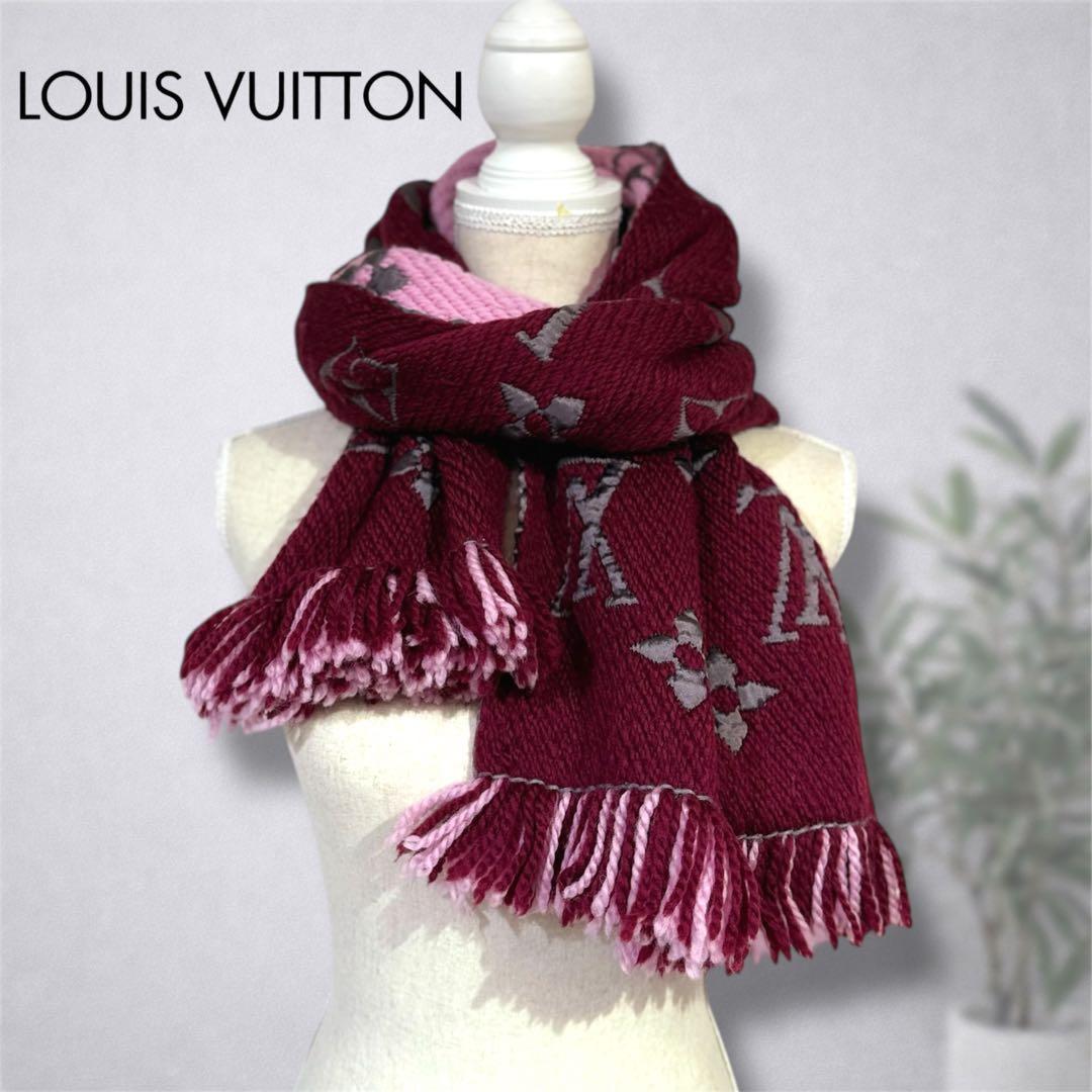 【人気】LOUISVUITTON（ルイ・ヴィトン）モノグラムマフラー/ボルドー