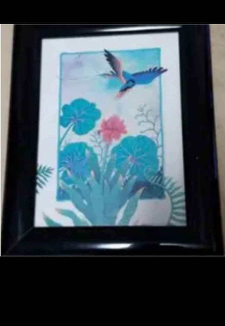 絵画J・HOOK KINGFISHER IN AN EXOTTC GARDEN