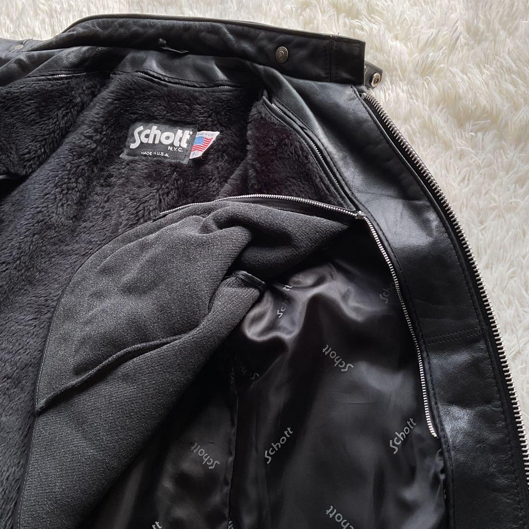 美品✨schott 641 レザージャケット　シングルライダース　本革　40 黒