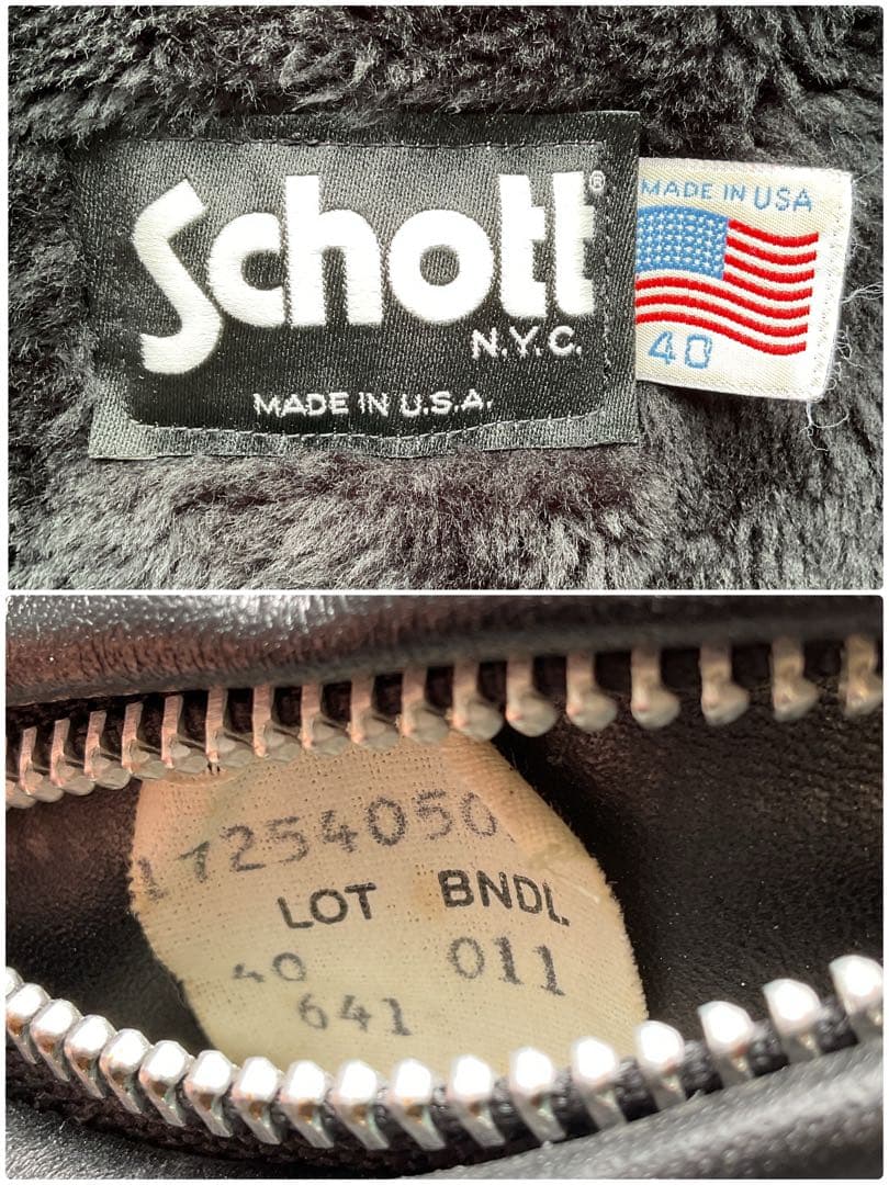 美品✨schott 641 レザージャケット　シングルライダース　本革　40 黒