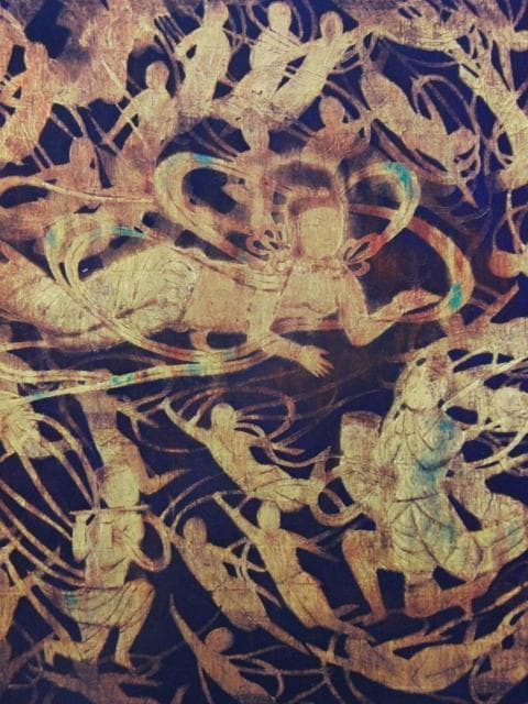 平山郁夫、【仏説長阿含經巻五】、希少画集画より、状態良好、新品高級額装付