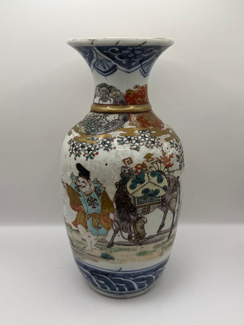 古九谷焼　恵比寿　馬紋　瓶　送料込み260120