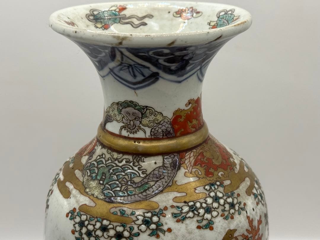 古九谷焼　恵比寿　馬紋　瓶　送料込み260120