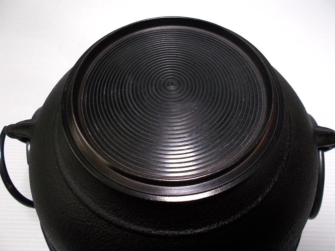 茶道具 志きの釜 しきの釜 アルミ軽合金 真形茶釜 釜環 送料込み