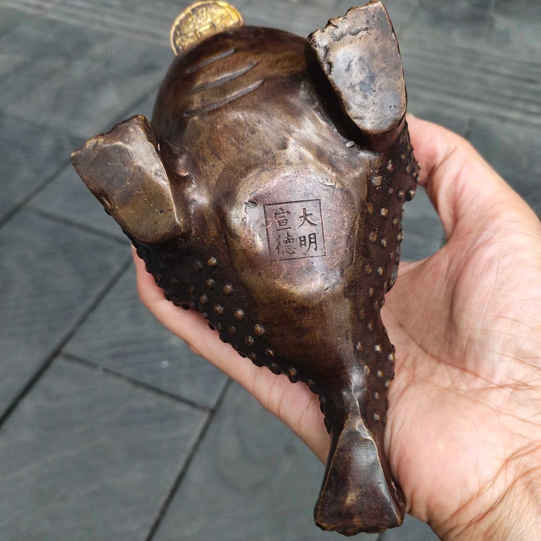 铜器 母子金蟾 轻奢 摆件 装飾品 工芸品 美術品 置物