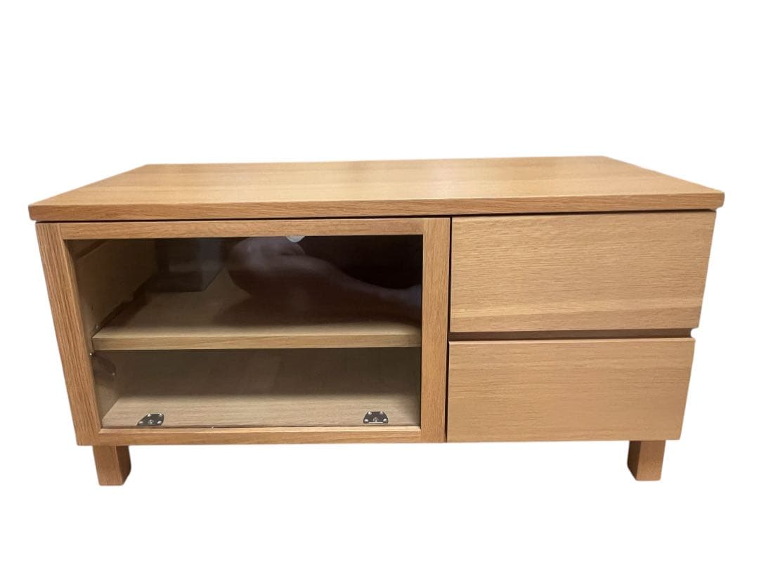 脚付廃盤希少　オーク材　無印良品　木製ＡＶラック