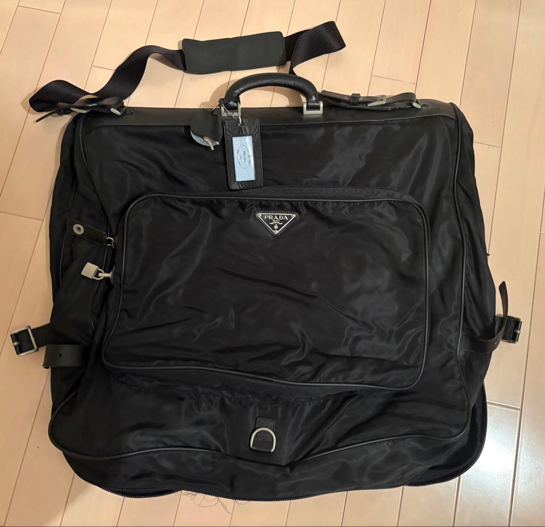 PRADA プラダ ガーメントバッグ 旅行バッグ ナイロン ブラック ショルダー