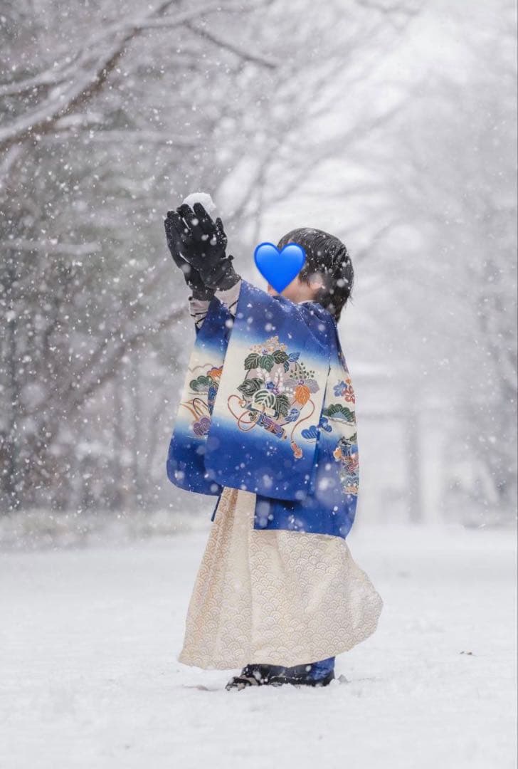 七五三着物♢5歳　男の子　セット　一式　大漁船　青　紺色