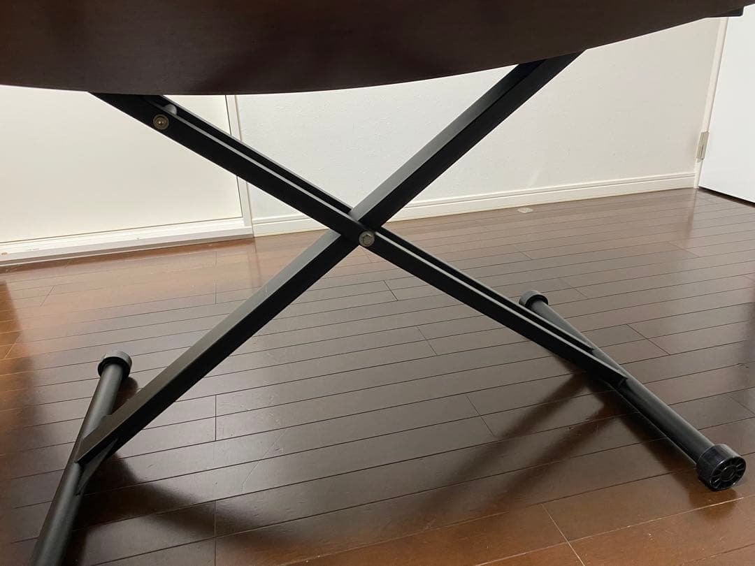 木製円形ダイニングテーブル 高さ調整　東馬　引取り限定