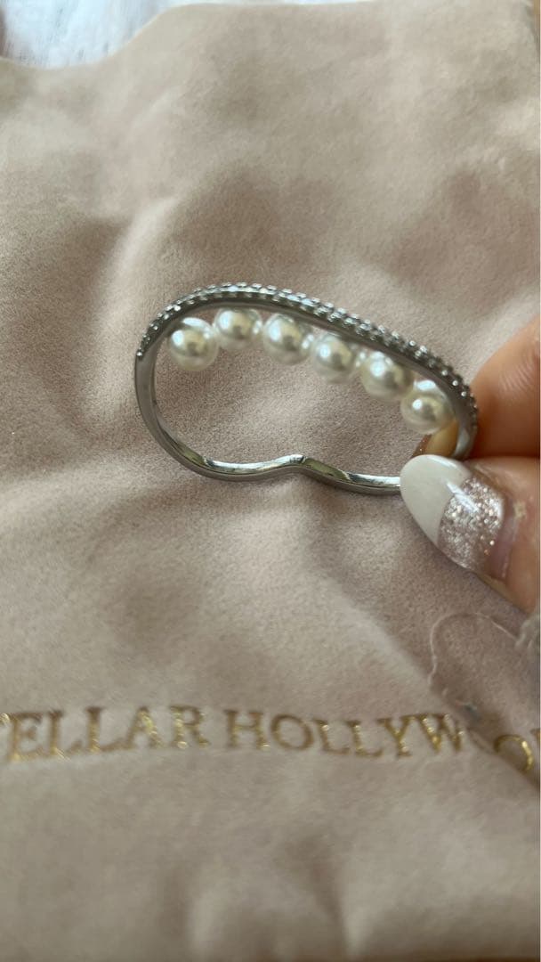 ステラハリウッド　ビジューラインパールフィンガーリング（シルバー）¥13750
