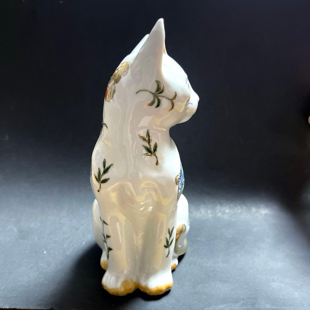 伊万里　陶器　金彩　色絵　見返り猫　アンティーク　縁起物　昭和レトロ