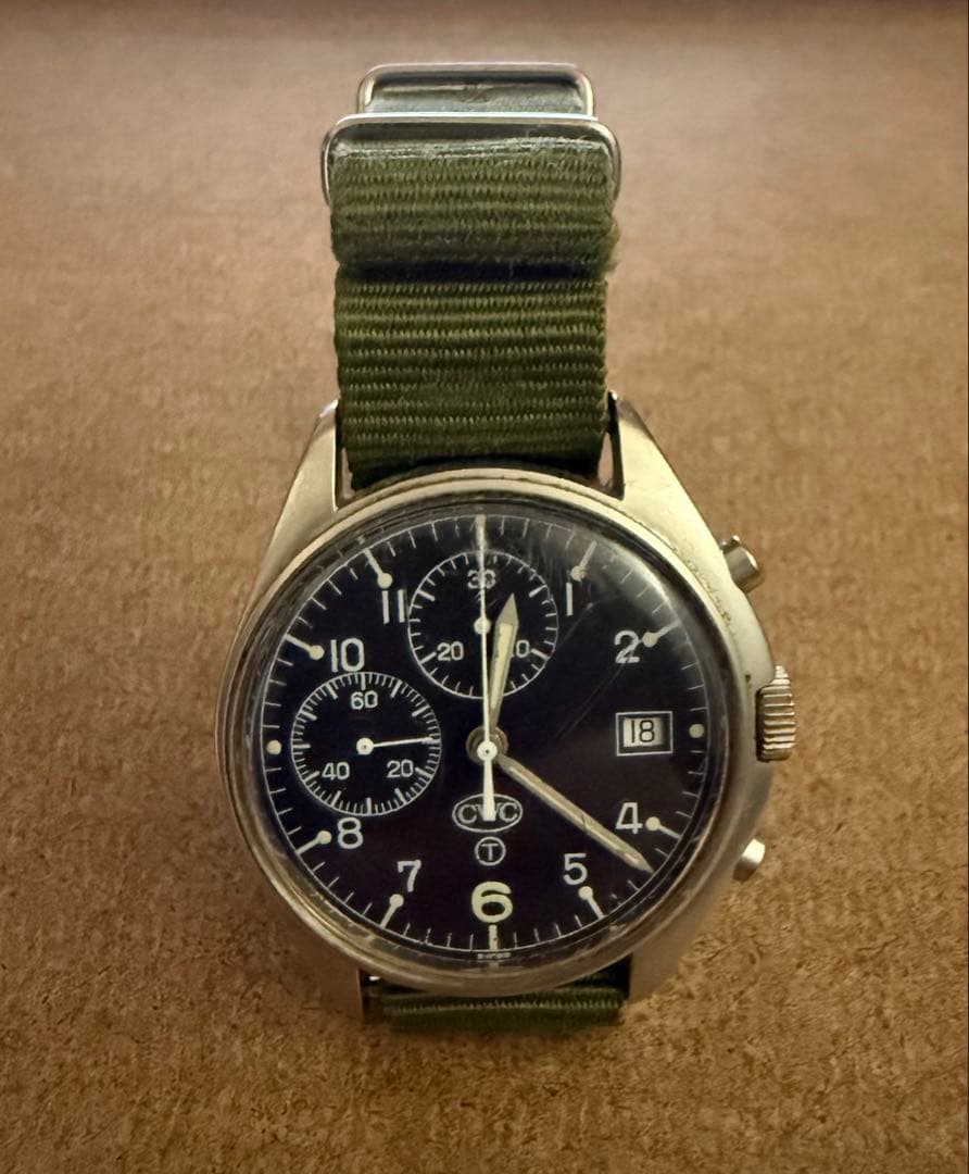 i*y様 CWC クロノグラフ 3針 ブラック文字盤 ミリタリー