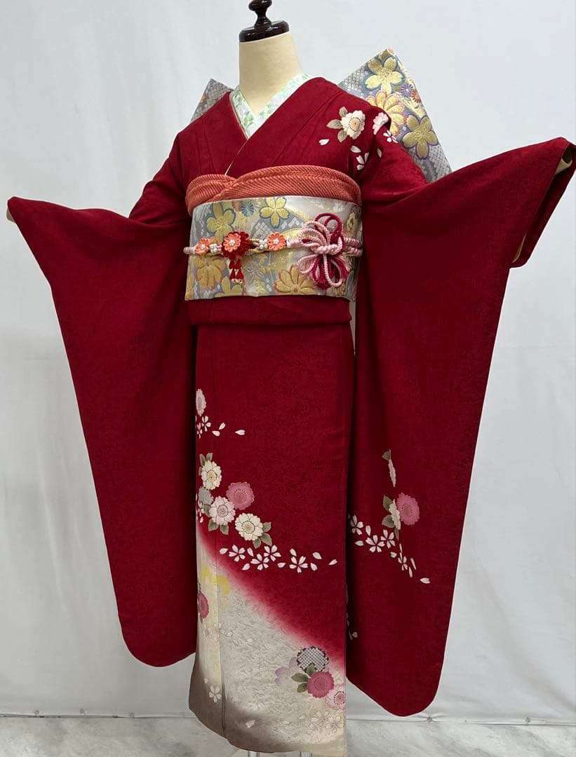振り袖　フルセット　長襦袢付　成人式　振袖　金彩加工　セット　刺繍入り　573