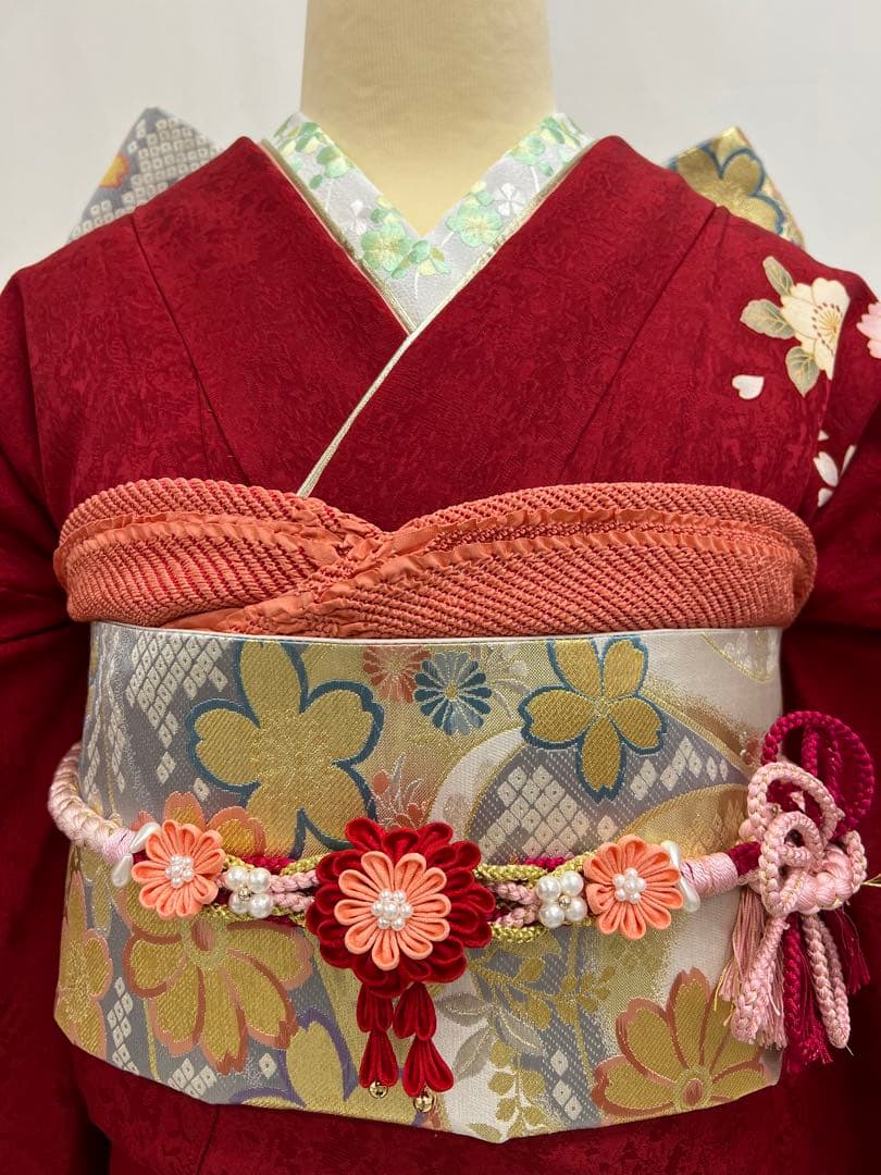 振り袖　フルセット　長襦袢付　成人式　振袖　金彩加工　セット　刺繍入り　573