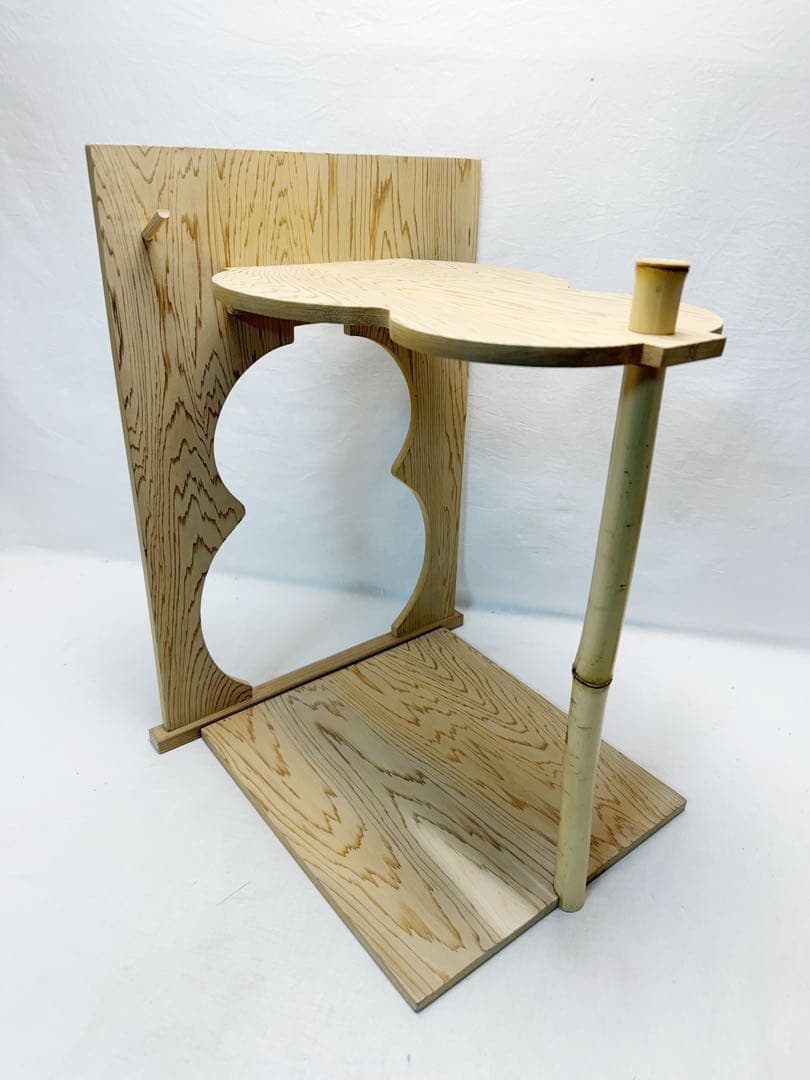 ほぼ未使用 茶道具 淡々斎好 杉瓢棚 組み立式 元箱