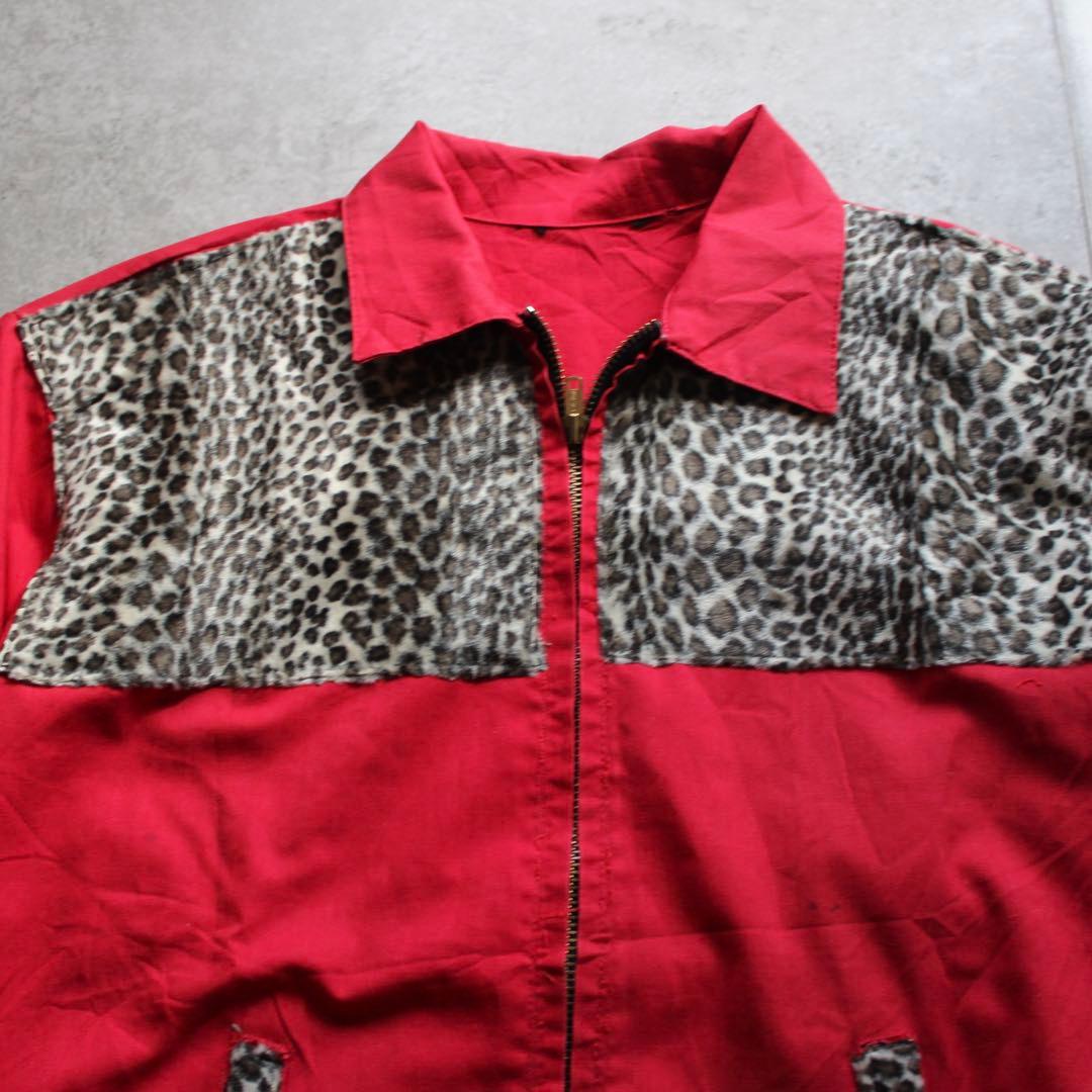 古着　50s 60s スウィングトップ　レオパード　アニマル切り替え　ロカビリー