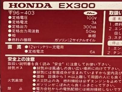 Pathacharige437 10/16★HONDA ホンダ EX300