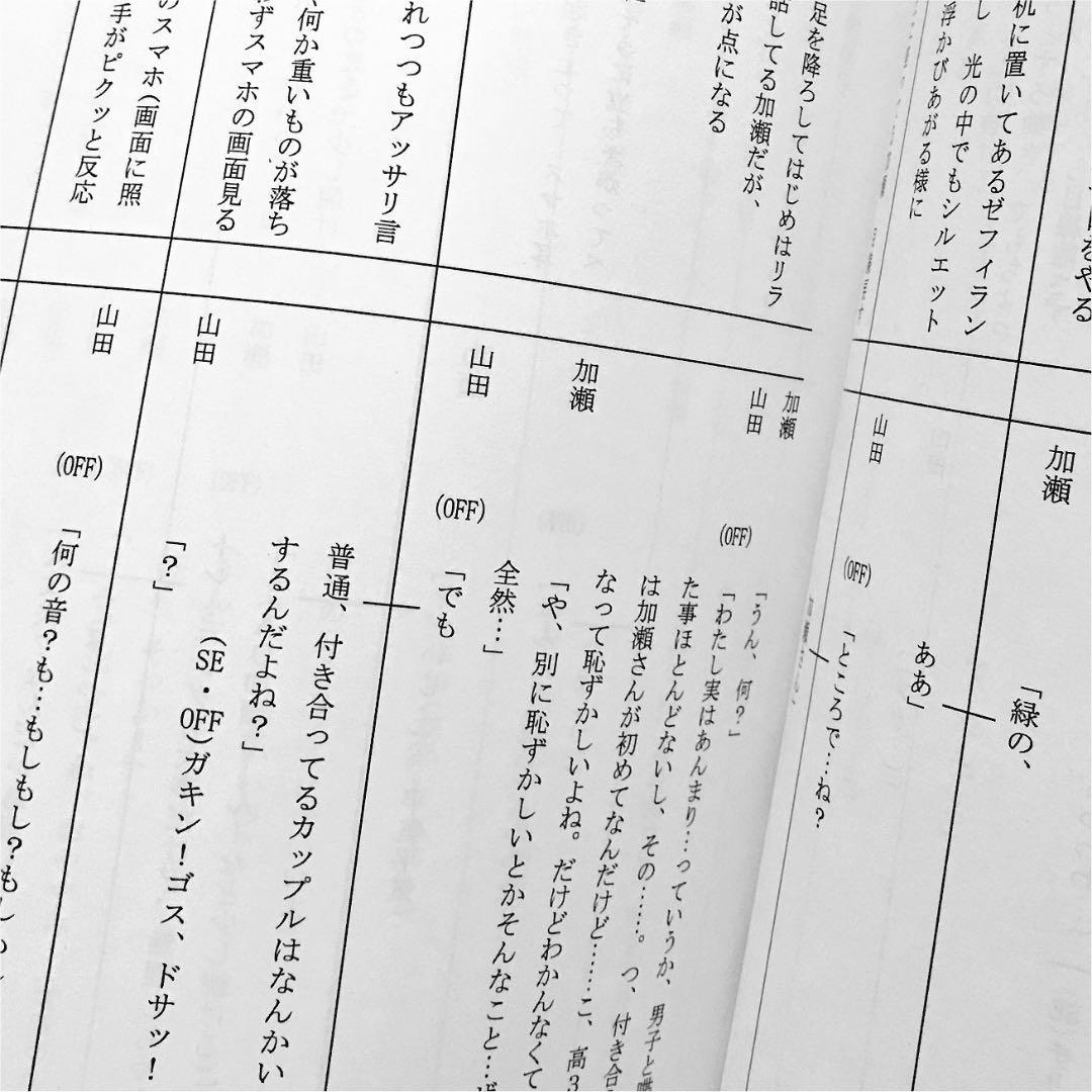 『劇場版 あさがおと加瀬さん』キャスト直筆サイン入り台本