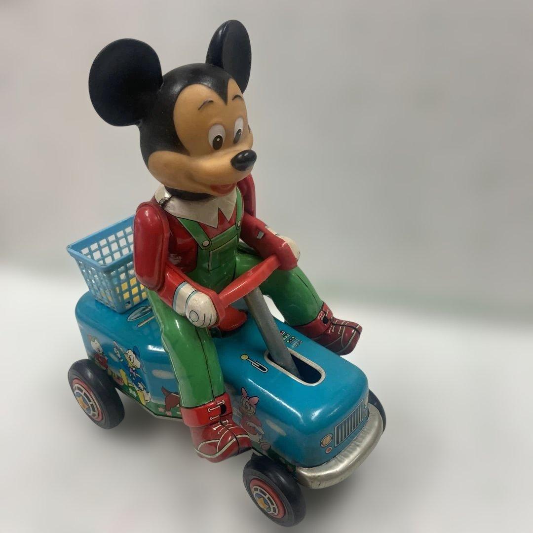 ミッキーマウス カートブリキ電動1960年代の美品綺麗な日本製マスダヤ製大人気