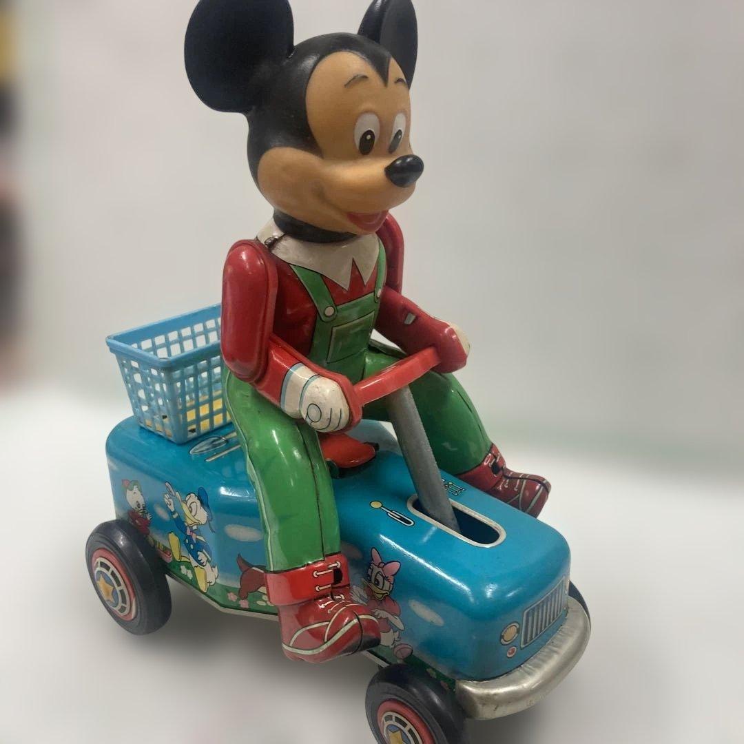 ミッキーマウス カートブリキ電動1960年代の美品綺麗な日本製マスダヤ製大人気
