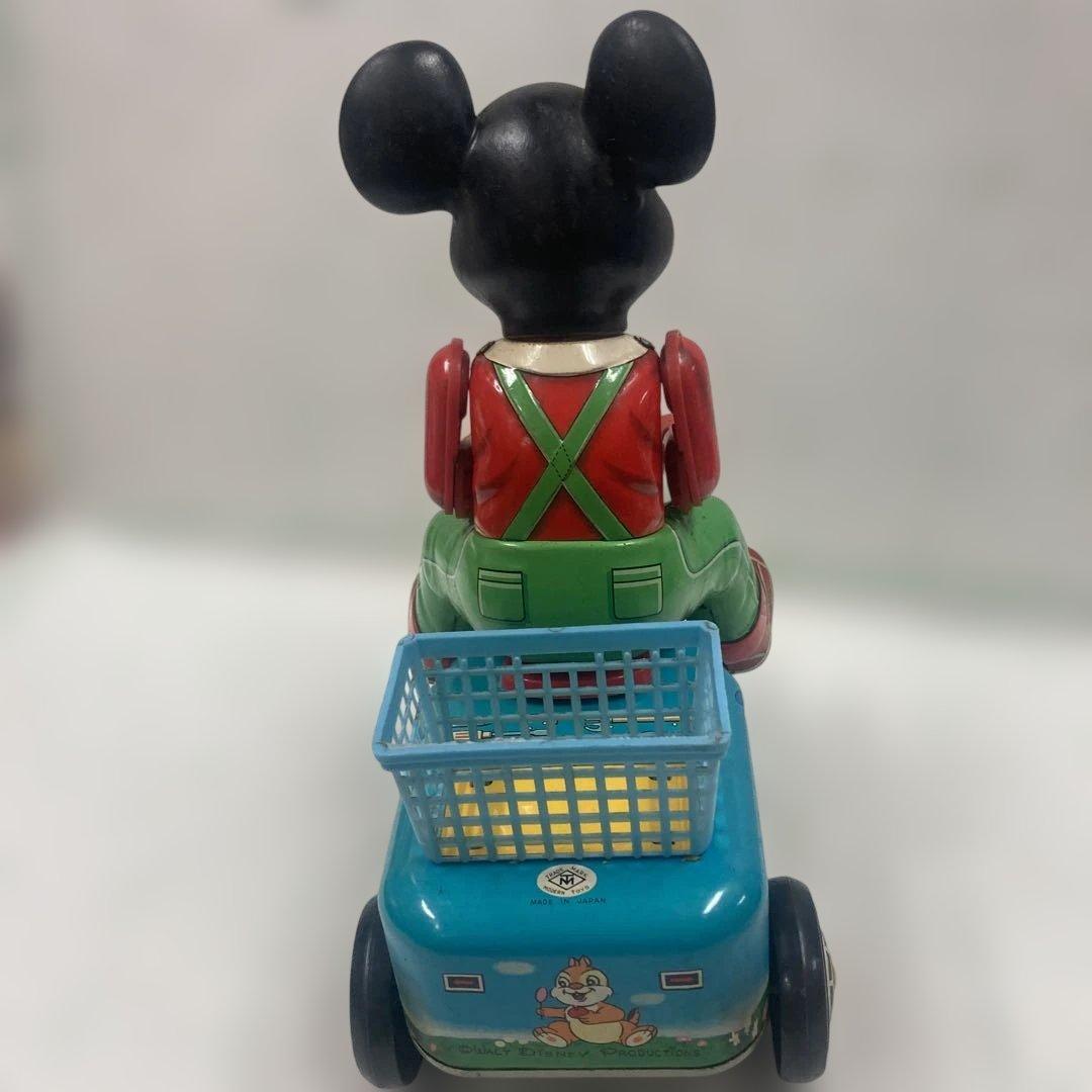 ミッキーマウス カートブリキ電動1960年代の美品綺麗な日本製マスダヤ製大人気